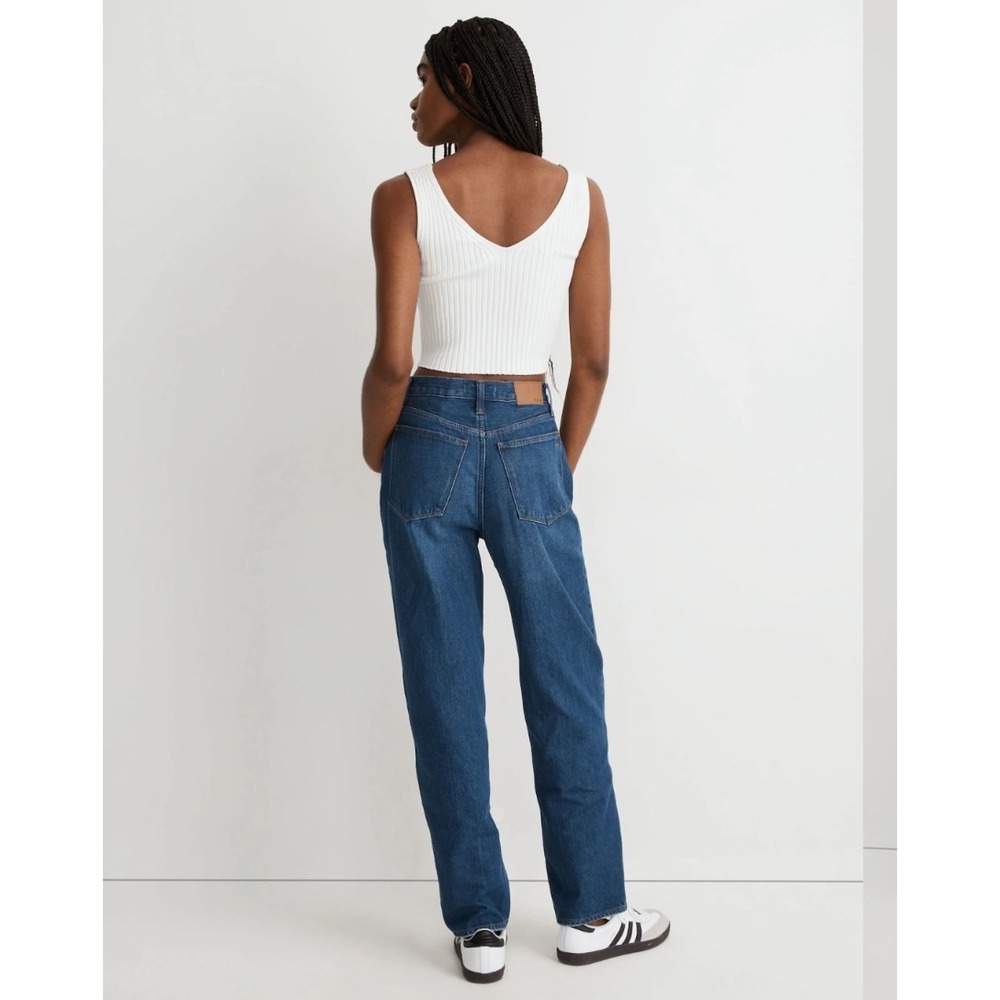 Madewell‎ Baggy Straight Jeans Slouchy Rigid Denim Hemp Dark Worn Indigo Wash 25 - Picture 2 of 9